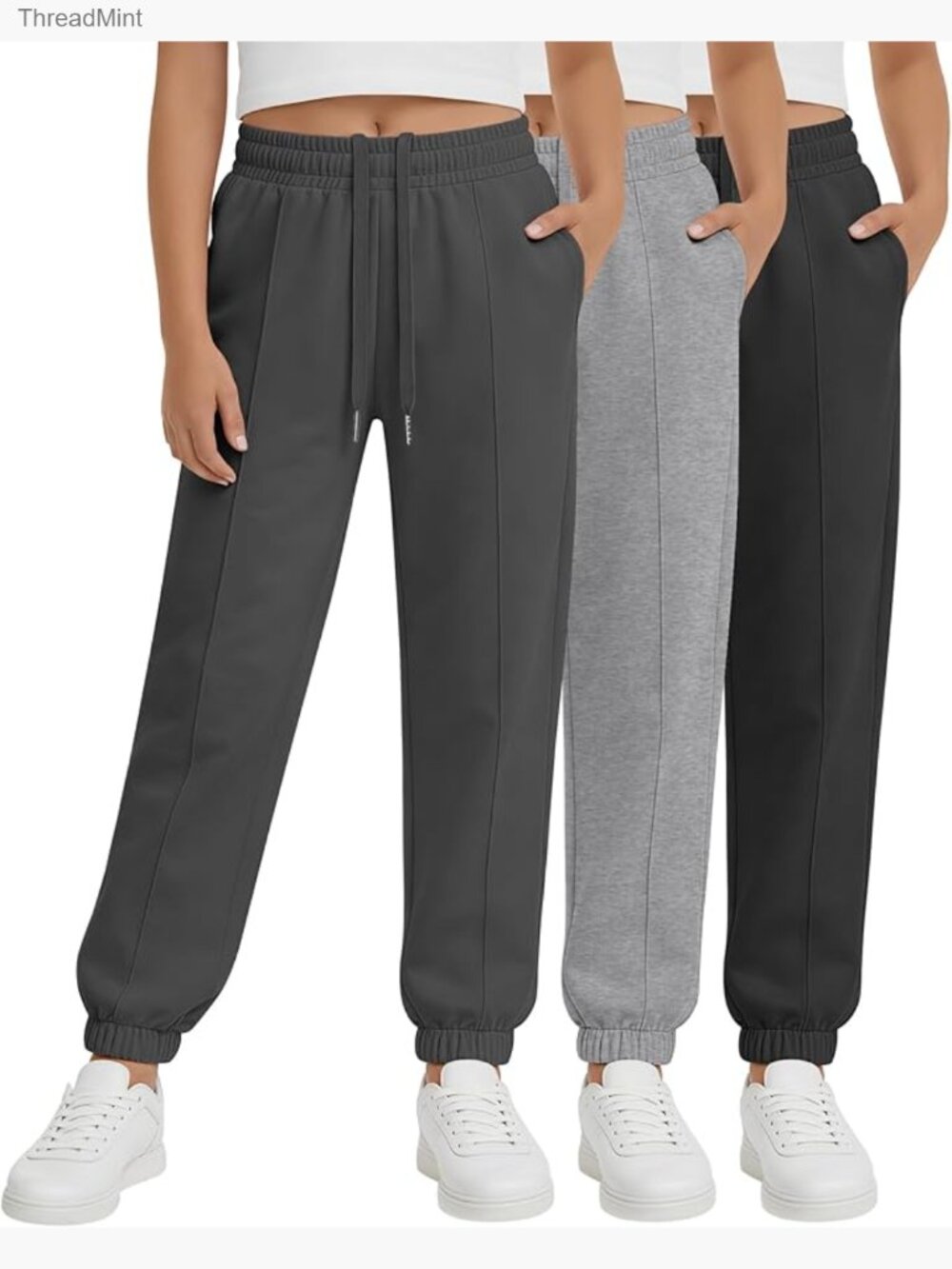 Girls Sweatpants Joggers Athletic Pants Baggy Drawstring Elastic Waist with